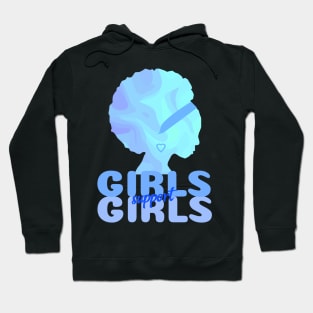 GIRLS Support Girls Blue Women Empowerment Hoodie